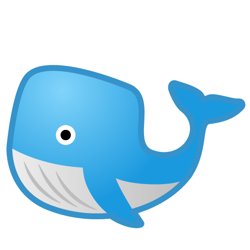 Whale as drawn by Google in Android 8.1