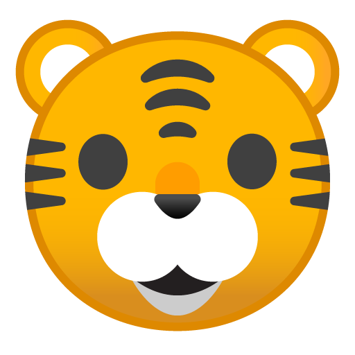 Tiger Face as drawn by Google in Android 8.1