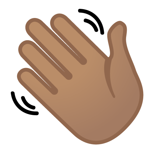 Waving Hand: Medium Skin Tone as drawn by Google in Android 8.1