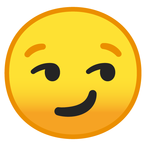Visage Avec Un Sourire Malin as drawn by Google in Android 8.1