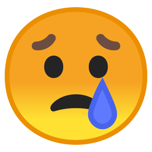 Crying Face as drawn by Google in Android 8.1