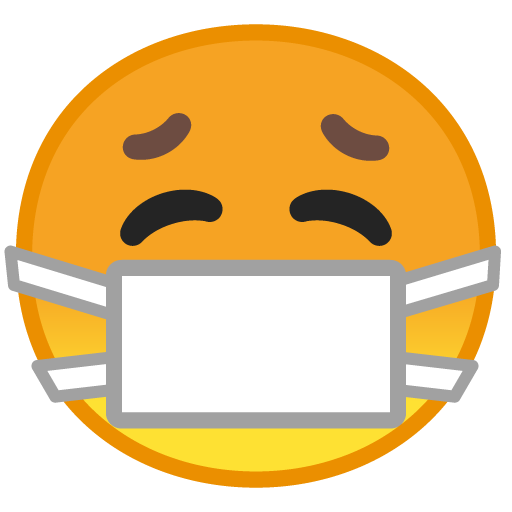 Face with Medical Mask as drawn by Google in Android 8.1