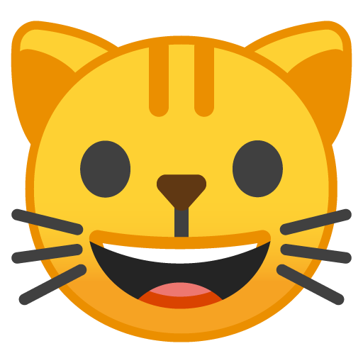 Grinning Cat as drawn by Google in Android 8.1