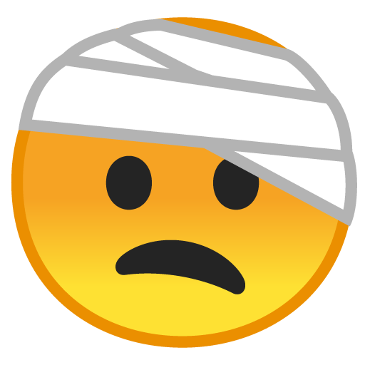 Face with Head-Bandage as drawn by Google in Android 8.1