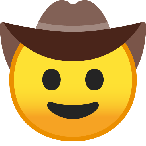 Cowboy Hat Face as drawn by Google in Android 8.1