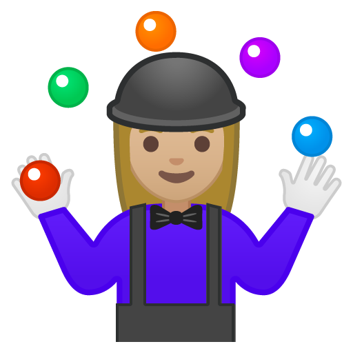 Woman Juggling: Medium-Light Skin Tone, the previous design