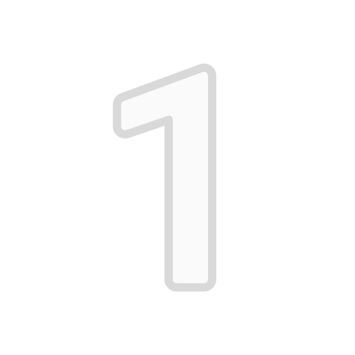 Digit One as drawn by Google in Android 8.1