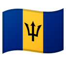 Flag: Barbados as drawn by Google in Android 9.0