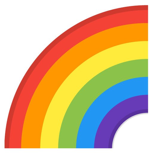 Rainbow as drawn by Google in Android 9.0