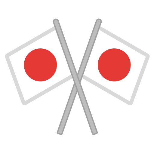 Crossed Flags as drawn by Google in Android 9.0