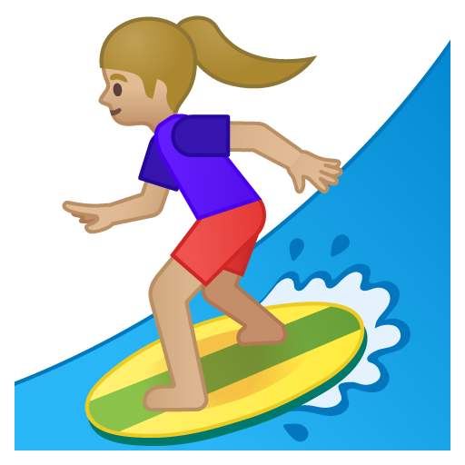 Woman Surfing: Medium-Light Skin Tone, the previous design