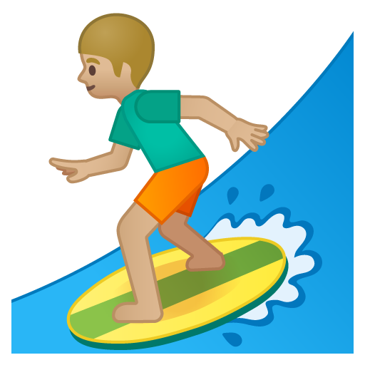 Person Surfing: Medium-Light Skin Tone, the previous design