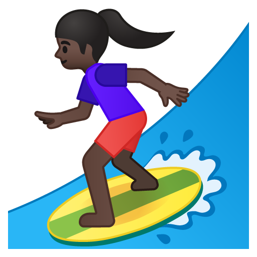 Woman Surfing: Dark Skin Tone, the previous design