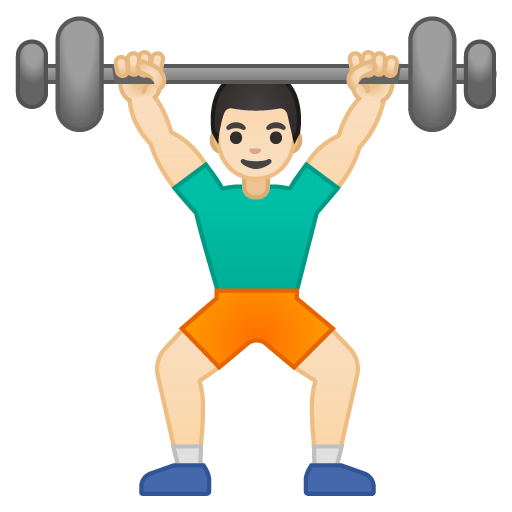 Man Lifting Weights: Light Skin Tone, the previous design