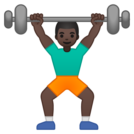 Person Lifting Weights: Dark Skin Tone, the previous design