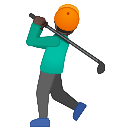 Man Golfing: Dark Skin Tone, the previous design
