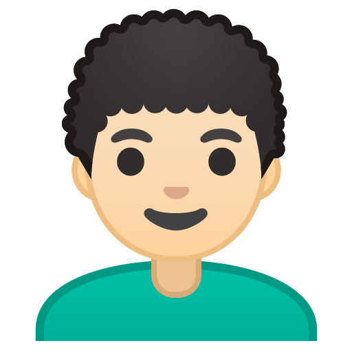 Man: Light Skin Tone, Curly Hair, the design in this release