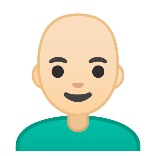 Man: Light Skin Tone, Bald, the design in this release