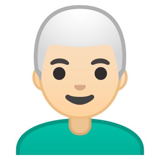 Man: Light Skin Tone, White Hair, the design in this release