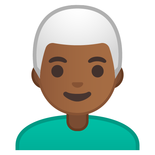 Man: Medium-Dark Skin Tone, White Hair, the design in this release
