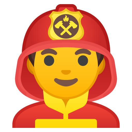 Man Firefighter as drawn by Google in Android 9.0