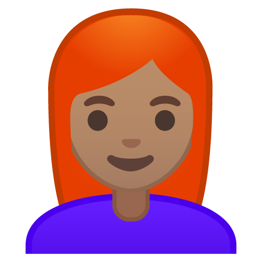 Woman: Medium Skin Tone, Red Hair, the design in this release