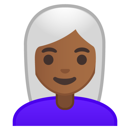 Woman: Medium-Dark Skin Tone, White Hair, the design in this release