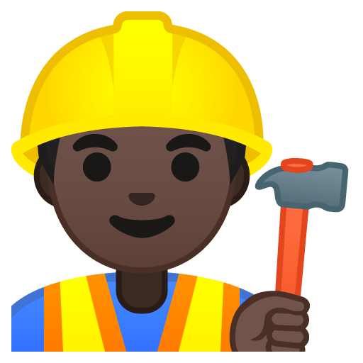 Man Construction Worker: Dark Skin Tone, the previous design