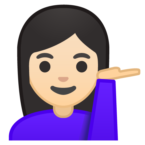 Person Tipping Hand: Light Skin Tone, the previous design
