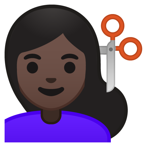 Person Getting Haircut: Dark Skin Tone, the previous design
