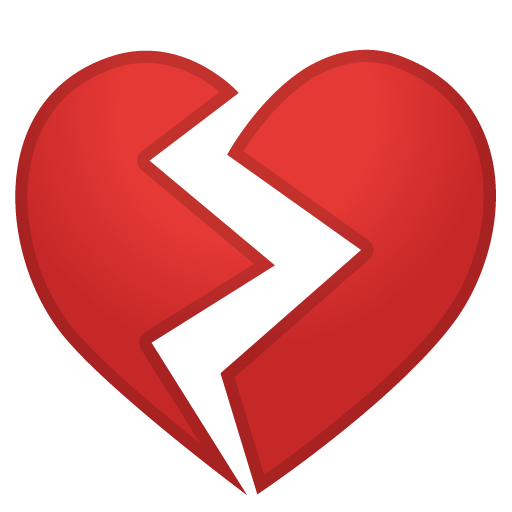 Broken Heart as drawn by Google in Android 9.0