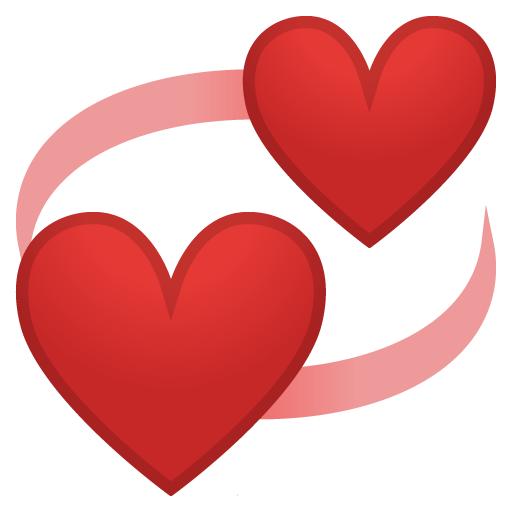 Revolving Hearts as drawn by Google in Android 9.0