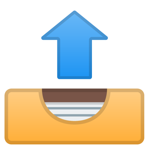 Outbox Tray as drawn by Google in Android 9.0