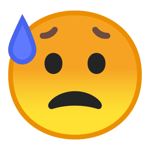 Sad but Relieved Face as drawn by Google in Android 9.0