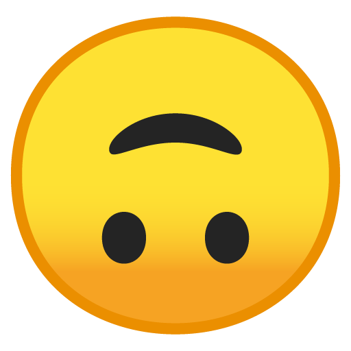 Upside-Down Face as drawn by Google in Android 9.0