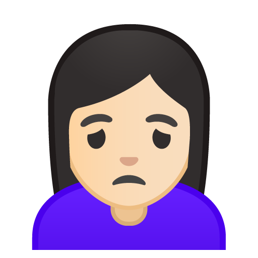 Person Frowning: Light Skin Tone, the previous design