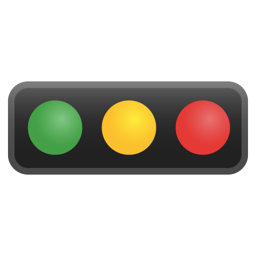 Horizontal Traffic Light as drawn by Google in Android 9.0