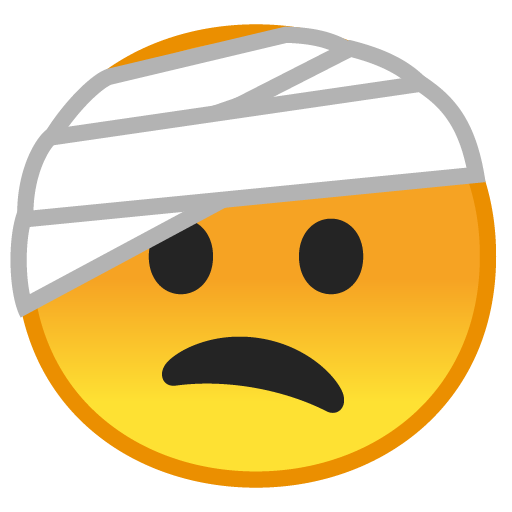 Face with Head-Bandage as drawn by Google in Android 9.0