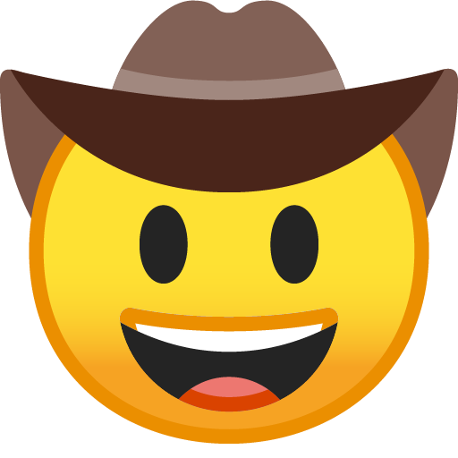 Cowboy Hat Face as drawn by Google in Android 9.0
