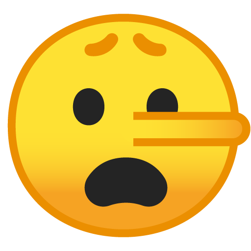 Lying Face as drawn by Google in Android 9.0