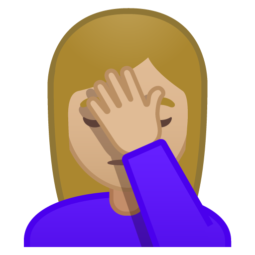 Person Facepalming: Medium-Light Skin Tone, the previous design
