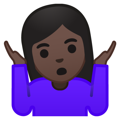 Person Shrugging: Dark Skin Tone, the previous design