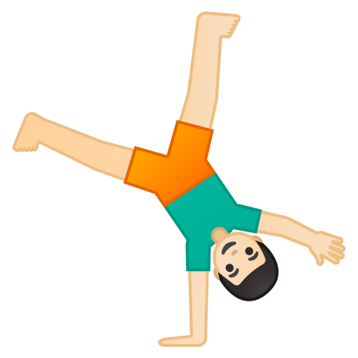 Man Cartwheeling: Light Skin Tone, the previous design