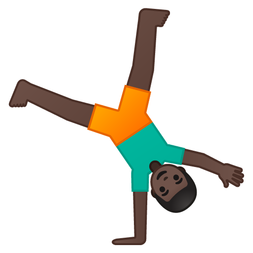 Man Cartwheeling: Dark Skin Tone, the previous design