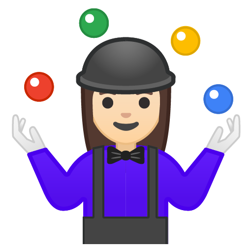 Woman Juggling: Light Skin Tone, the design in this release