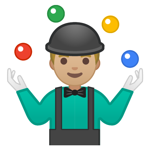 Man Juggling: Medium-Light Skin Tone, the design in this release