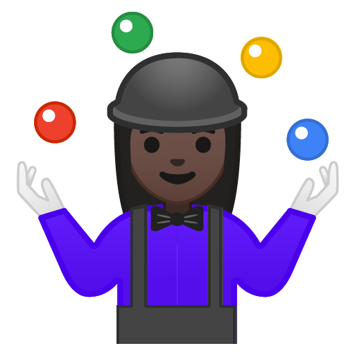 Woman Juggling: Dark Skin Tone, the design in this release