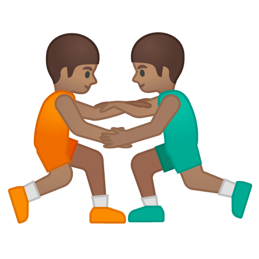 Men Wrestling: Medium Skin Tone, the previous design