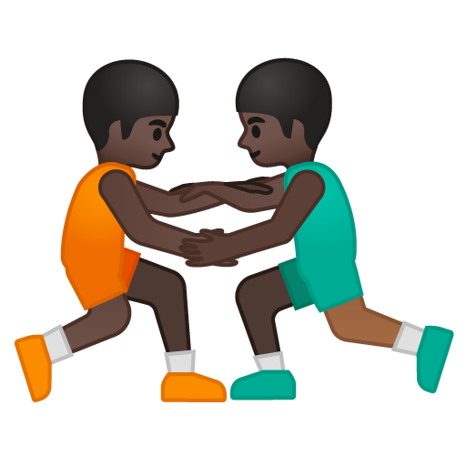 People Wrestling: Dark Skin Tone, the previous design