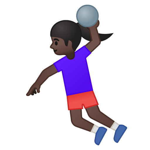Woman Playing Handball: Dark Skin Tone, the previous design